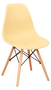 Židle, capuccino-vanilka / buk, CINKLA 3 NEW, plast, barva: béžová