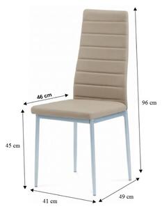 Židle, ekokůže béžová / kov stříbrná, COLETA NOVA