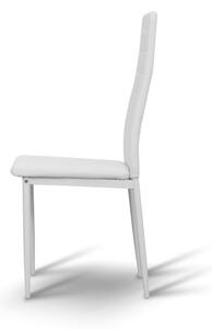 Židle, ekokůže bílá/kov bílá, COLETA, ekokůže, barva: Bíla