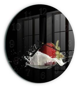 Skleněné nástěnné hodiny Jahoda zsoc-fi30-00174099