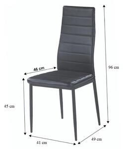 TEMPO Židle, ekokůže černá / kov černá, COLETA NOVA