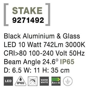 NOVA LUCE venkovní svítidlo s bodcem STAKE černý hliník a sklo LED 10W 3000K 100-240V 24st. IP65 9271492