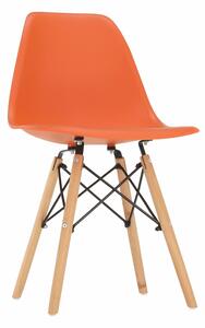 TEMPO Židle, oranžová/buk, CINKLA 3 NEW