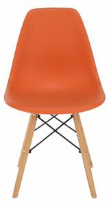 Židle, oranžová/buk, CINKLA 3 NEW