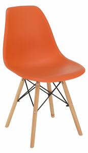 Židle, oranžová/buk, činka 3 NEW