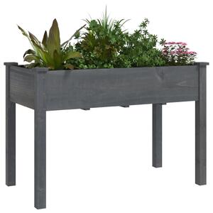 Truhlík s vložkou šedý 118 x 59 x 76 cm masivní jedlové dřevo