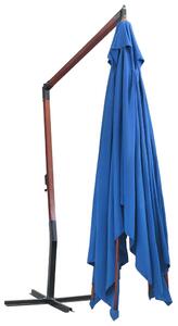 Závěsný slunečník Boone s dřevěnou tyčí - 400x300 cm | modrý
