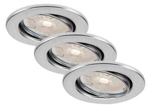 Brilo - SADA 3x LED Stm. koupelnové podhledové svítidlo DIMM LED/5,5W/230V IP23