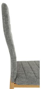 Jídelní židle ve světle šedé barvě s konstrukcí v dekoru buk COLETA NOVA