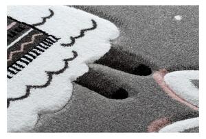 Dětský kusový koberec Lama šedý kruh 160cm