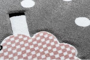 Dětský kusový koberec Ovečka šedý kruh 160cm