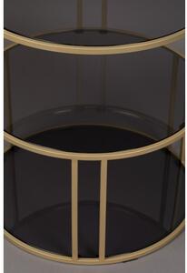 Zuiver Kulatý skleněný stolek odkládací TORN DUTCHBONE, zlatý 2300174