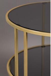 Zuiver Kulatý skleněný stolek odkládací TORN DUTCHBONE, zlatý 2300174