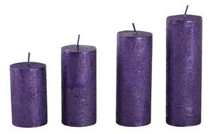 Provence Rustikální adventní svíčka ø4cm 4ks fialová