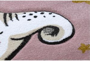 Dětský kusový koberec Sloník růžový kruh 140cm
