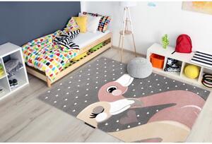 Dětský kusový koberec Plaměňák šedý 120x170cm