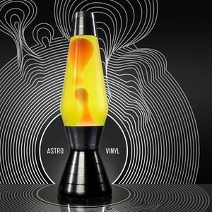 Mathmos Astro Vinyl, originální lávová lampa se žlutou tekutinou a oranžovou lávou, 44cm