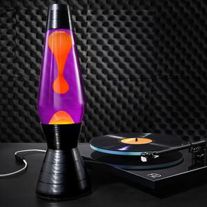 Mathmos Astro Vinyl, originální lávová lampa s fialovou tekutinou a oranžovou lávou, 44cm