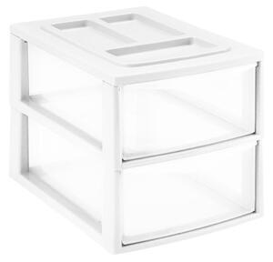 Heidrun Plastový regál 2 zásuvky 38x27x26cm MIX barev