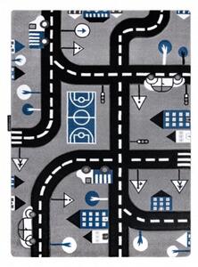 Dětský kusový koberec Město šedý 80x150cm