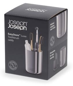 Kelímek na zubní kartáčky z nerezové oceli v leskle stříbrné barvě EasyStore Luxe – Joseph Joseph