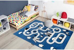 Dětský kusový koberec Cesty ve městě modrý 160x220cm