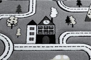 Dětský kusový koberec Cesty ve městě šedý 160x220cm