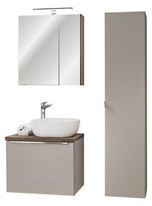 Comad Koupelnová sestava SantaFe s umyvadlem, skříňkami a zrcadlem 60 cm taupe/dub santa fe vintage