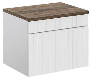 Comad Závěsná skříňka Iconic s deskou 60 cm bílá/dub santa fe vintage