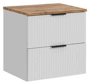 Comad Závěsná skříňka Casad s deskou 60 cm bílá/dub wotan