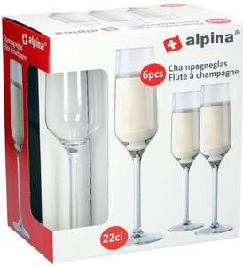 Alpina Sklenice na šampaňské 220ml 6ks