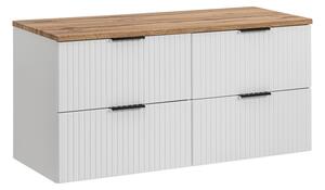 Comad Závěsná skříňka Casad s deskou 120 cm bílá/dub wotan