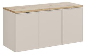 Comad Závěsná skříňka Bella Cashmere s deskou 120 cm kašmír/dub artisan