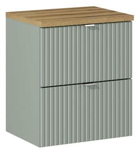 Comad Závěsná skříňka Line Reed Green s deskou 50 cm zelená/dub evoke