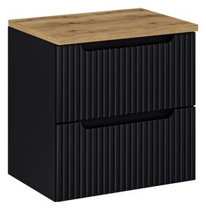 Comad Závěsná skříňka Nova Black I s deskou 60 cm černá/dub evoke