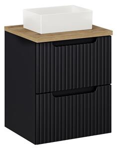 Comad Závěsná skříňka Nova Black Gaja I s deskou a umyvadlem 50 cm černá/dub evoke