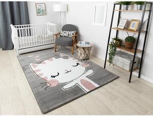 Dětský kusový koberec Kitty šedý 80x150cm