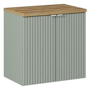Comad Závěsná skříňka Line Reed Green I s deskou 60 cm zelená/dub evoke