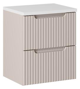 Comad Závěsná skříňka pod umyvadlo Nova Cashmere II s deskou 50 cm kašmírová/bílá