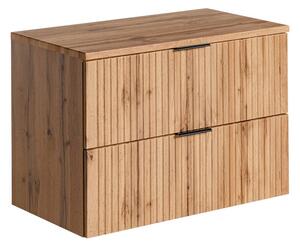 Comad Závěsná skříňka pod umyvadlo Casad s deskou 80 cm dub wotan
