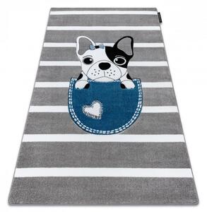 Dětský kusový koberec Buldok v kapse šedý 180x270cm