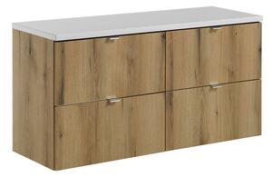Comad Závěsná skříňka Nova Oak s deskou 120 cm dub coast evoke/bílá