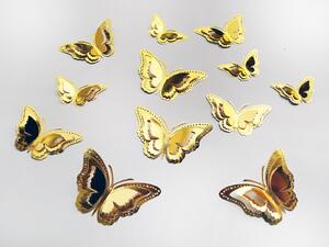 Luxusní 3D motýli na zeď zlatí V 8 až 12 cm