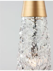 Nova Luce Závěsné svítidlo kovAC broušená zlatá Ocel a čiré strukturované sklo G9 5x5W