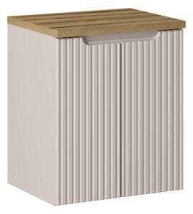 Comad Závěsná skříňka pod umyvadlo Nova Cashmere s deskou 50 cm kašmírová/dub evoke
