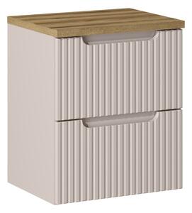 Comad Závěsná skříňka pod umyvadlo Nova Cashmere II s deskou 50 cm kašmírová/dub evoke