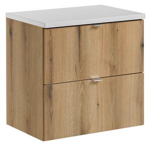 Comad Závěsná skříňka Nova Oak s deskou 60 cm dub evoke/bílá