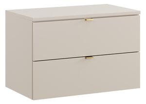 Comad Závěsná skříňka pod umyvadlo Dalia Cashmere s deskou 80 cm kašmírová