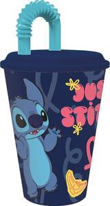 Stor Plastový kelímek s brčkem Stitch 430ml