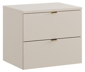 Comad Závěsná skříňka pod umyvadlo Dalia Cashmere s deskou 60 cm kašmírová
